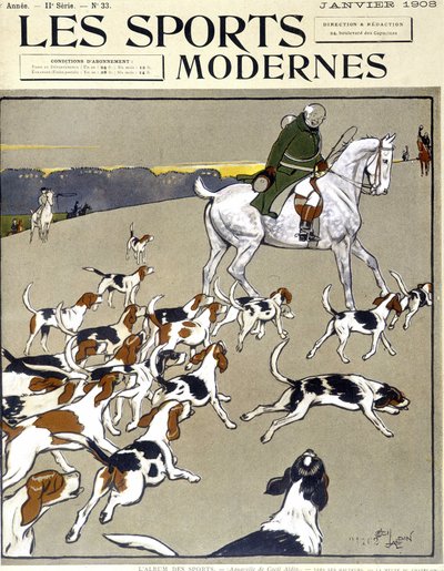 Caccia: il branco. Copertina di Modern Sports, 01/1908 da Cecil Charles Windsor Aldin