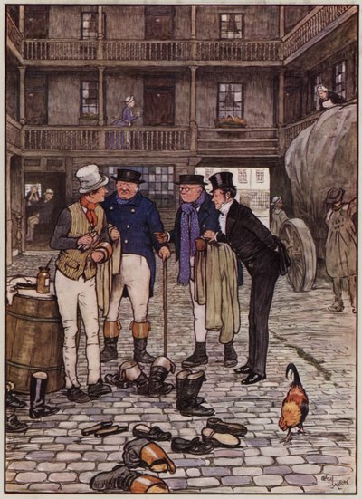 Illustrazione per The Pickwick Papers di Cecil Aldin (litografia a colori) da Cecil Charles Windsor Aldin