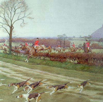 Il Cheshire - lontano da Tattenhall, 1912 (dettaglio) da Cecil Charles Windsor Aldin