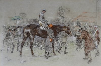 Condurre il vincitore mentre i bookmaker applaudono, c.1920-25 da Cecil Charles Windsor Aldin