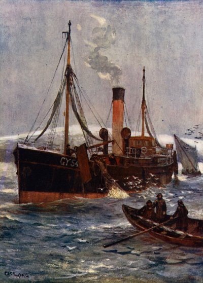 Un peschereccio a vapore islandese, c.1910 da Cecil King