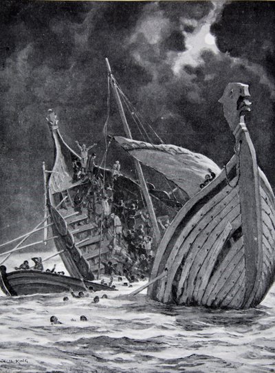 La perdita della Nave Bianca nel 1120, illustrazione da 
