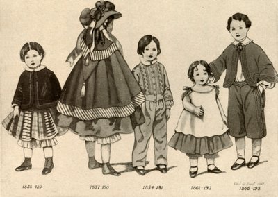 Abbigliamento per bambini dal 1850-1860 da Cecil W. Trout