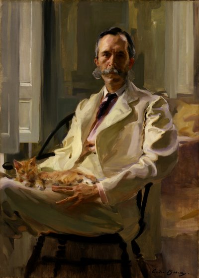 Uomo con il gatto Henry Sturgis Drinker, 1898 da Cecilia Beaux