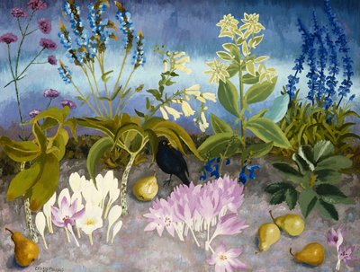 Merlo e fiori da Cedric Morris