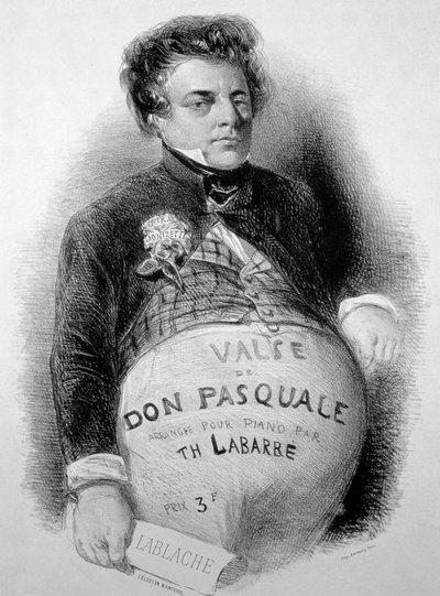 LABLACHE, Luigi (1794-1858) Basso italiano nel ruolo di Don Pasquale di Donizetti da Celestin Francois (after) Nanteuil