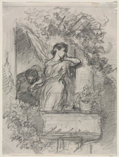 Sul balcone da Celestin Francois Nanteuil