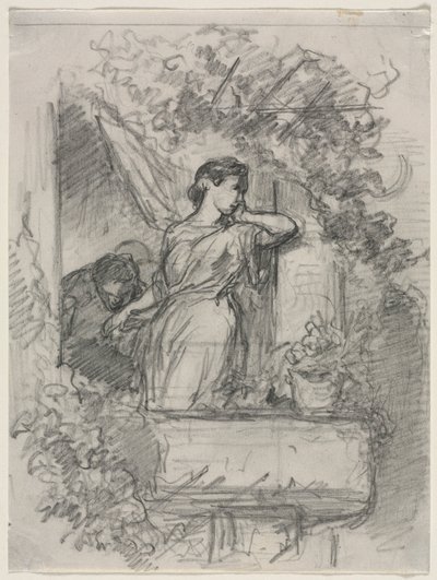 Sul balcone da Celestin Francois Nanteuil