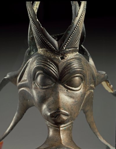 Arte celtica: elemento decorativo di una brocca di bronzo a forma di testa di creatura fantastica. III secolo a.C. Da Brno Malomerice (Moravia). Brno, Museo Moravo da Celtic