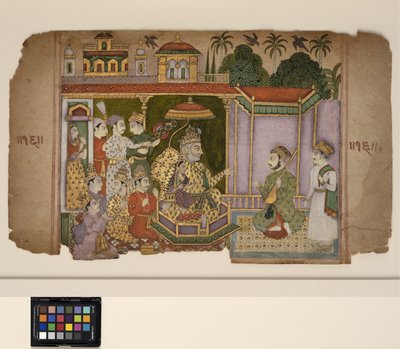 Un re e cortigiani ascoltano un musicista, c.1750 da Central Indian School