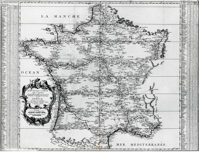 Mappa della Francia, di Giovanni Domenico Maraldi (1709-1788) e Cesar-Francois Cassini de Thury o Cassini III (1714-1784), Francia da Cesar Francois Cassini de Thury