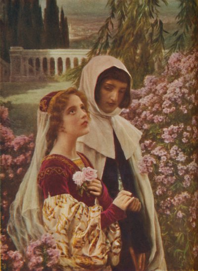 Dante Alighieri - Dante e Beatrice nel Giardino, c. 1925 da Cesar Saccagi