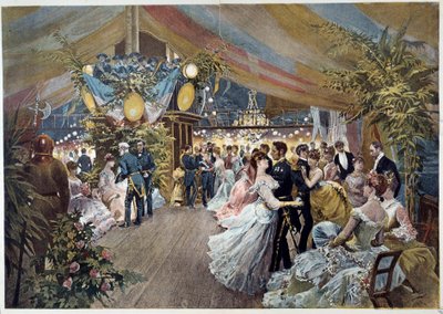 Un ballo a bordo di un transatlantico. Illustrazione di Cesare Detti da Cesare Auguste Detti