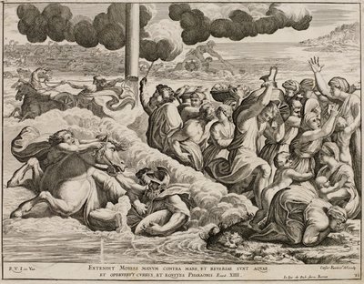 Gli Israeliti attraversano il Mar Rosso dopo un affresco di Raffaello da Cesare Fantetti