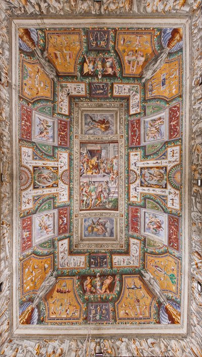 Soffitto della Sala delle Gesta Rossiane, Rocca dei Rossi, San Secondo, Parma, Italia, c.1570 da Cesare and Jacopo Bertoia and others Baglione