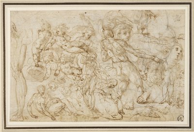 Foglio di studi di figure, c. 1600 da Cesare Pollini