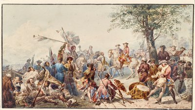 Generale inglese e soldati sulla collina da Cesare Provaggi