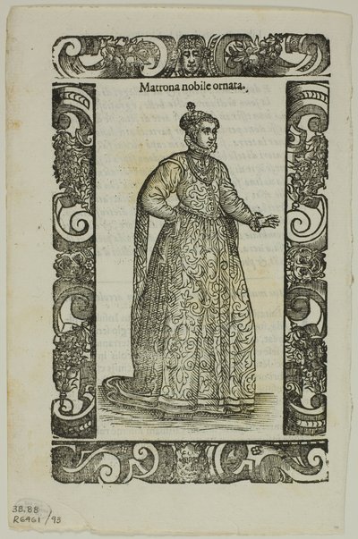 Foglio da Habiti antichi e moderni, tavola 93 da Xilografie da libri del XVI secolo da Cesare Vecellio
