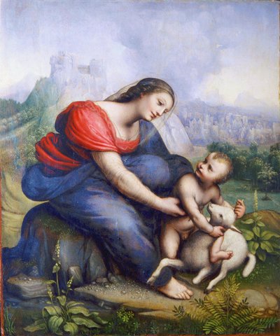La Vergine e il Bambino con un agnello da Cesare da Sesto