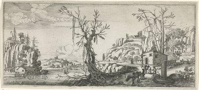 Paesaggio con viaggiatori con asini da soma da Chaerles de Hooch