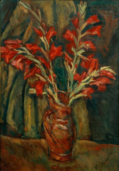 Rote Gladiolen in einer Vase da Chaim Soutine