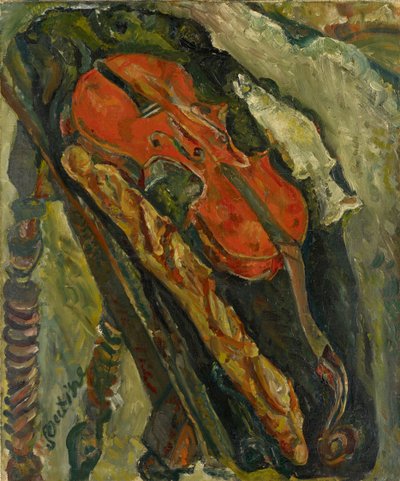 Natura morta con violino, pane e pesce da Chaim Soutine