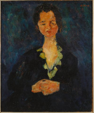 Ritratto di una donna con sfondo blu, 1927 da Chaim Soutine