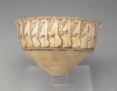 Ciotola conica con un disegno di leopardo, 3500-3000 a.C. da Chalcolithic