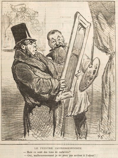 Le peintre impressionniste: Mais ce sont des tons de cadavre..., 1877 da Cham