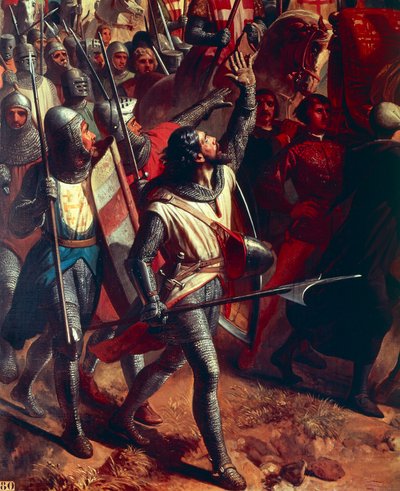 La battaglia di Montgisard 1177, particolare di un crociato, 1842 circa (olio su tela) da Charles-Philippe Lariviere
