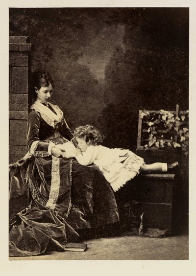 Maria Fëdorovna (Dagmar di Danimarca) (1847-1928) e suo figlio lo zarevic Nicola Aleksandrovič (Nicola II) da Charles Bergamasco