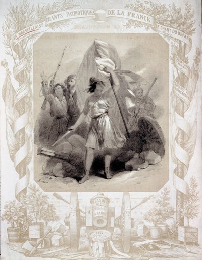 Allegoria ai canti patriottici della Francia. Disegno di Bour (XIX secolo). Parigi, B.N. da Charles (after) Bour