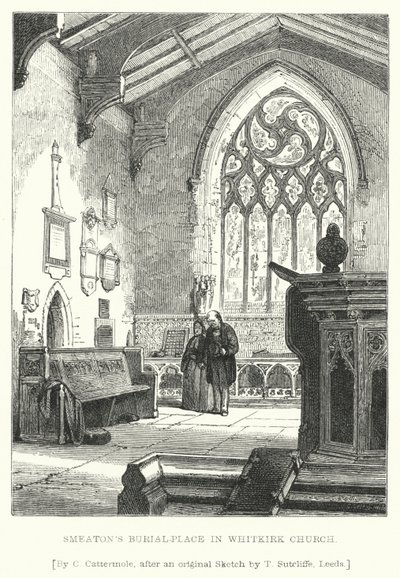 Luogo di sepoltura di Smeaton nella chiesa di Whitkirk (incisione) da Charles (after) Cattermole