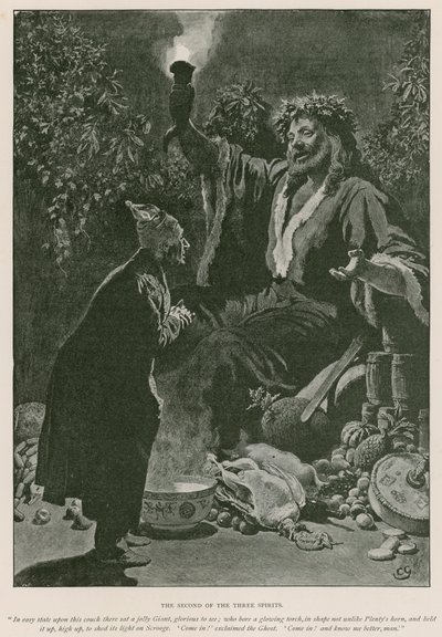 Illustrazione per A Christmas Carol di Charles Dickens da Charles (after) Green