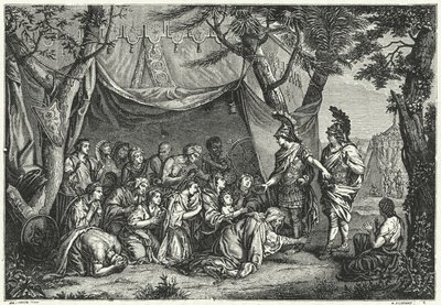 Le Regine di Persia ai piedi di Alessandro da Charles (after) Le Brun