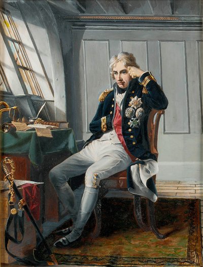 Visconte Horatio Nelson (1758-1805), prima della battaglia di Trafalgar, 21 ottobre 1805 da Charles (after) Lucy
