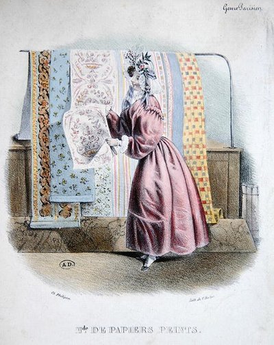 Venditore di carta da parati, c.1840 da Charles (after) Philipon