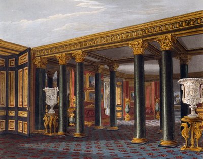 Vestibolo inferiore, incisione di Richard Reeve su disegno di Charles Wild, da The History of the Royal Residences da Charles (after) Wild