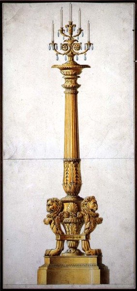 Design per un Candelabro Neoclassico, c.1820 da Charles (attr. to) Percier