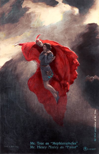Henry Ainley che interpreta Faust (cartolina) da Charles A. Buchel