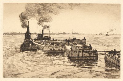 Barche e rimorchiatori sul canale da Charles A. Platt