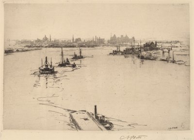 Williamsburg dal ponte (schizzo) da Charles A. Platt