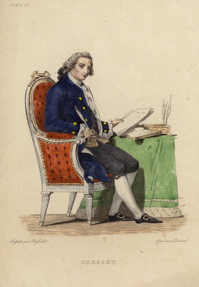 Ritratto di Jean Baptiste Gresset da Charles Abraham Chasselat