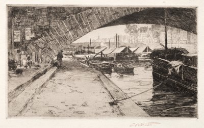 Sotto il Pont Marie, Parigi, 1887 da Charles Adams Platt