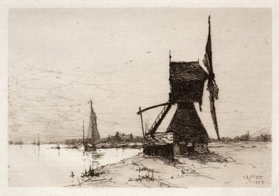 Mulino a vento lungo la costa, 1884 da Charles Adams Platt