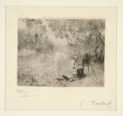 Corot dipingendo: Dopo Foubert da Charles Albert Waltner