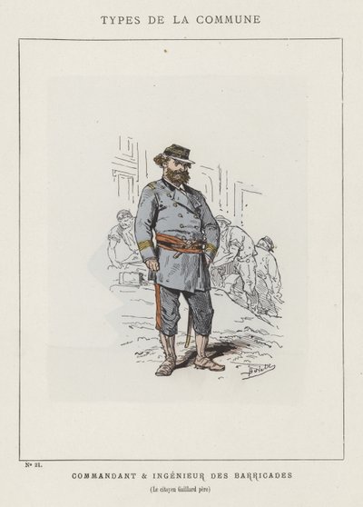 Comandante e ingegnere delle barricate, il cittadino Gaillard padre da Charles Albert d Arnoux Bertall