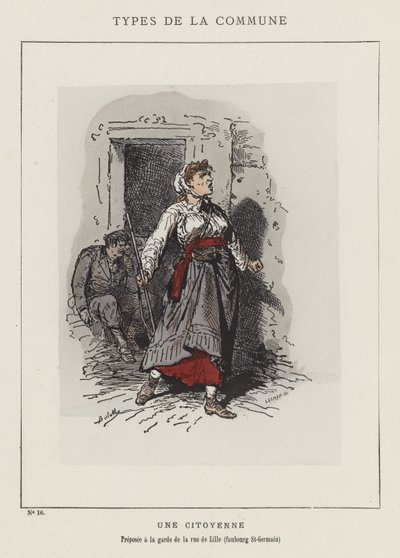 Une Citoyenne, Preposee a la garde de la rue de Lille, faubourg St-Germain da Charles Albert d Arnoux Bertall