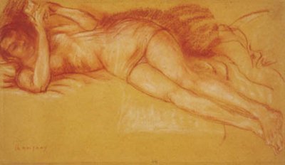 Donna che legge a letto da Charles Alexandre Malfray
