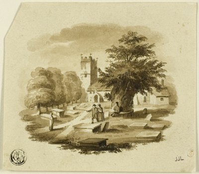 Figure nel cimitero vicino alla chiesa da Charles Alfred Stothard